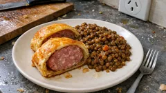 Cotechino in Crosta: Puff Pastry-Wrapped Sausage With Spinach and Cheese