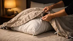 The 7-step trick to put a doona cover on fast (no more wrestling the corners)