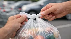 The fast two-loop knot that ties a stuffed grocery bag in seconds