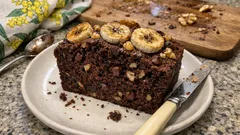 Air Fryer Chocolate Chip Banana Bread with Walnuts — No Oven Needed