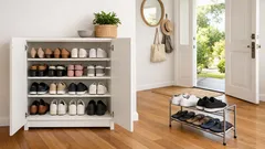 3 easy upgrades to double your shoe cabinet space (no reno required)