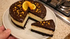 Orange Dark Chocolate Cheesecake with Ganache—A Make-Ahead Dessert That Slices Clean