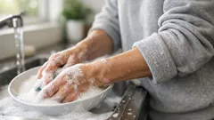 The sleeve-rolling trick that keeps cuffs up while you do the washing-up