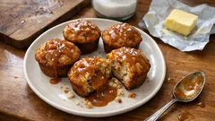 Bakery-Style Salted Caramel Muffins with a Gooey Center (Easy Homemade Caramel)