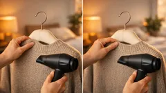 How to remove hanger bumps from jumpers fast with water and a hair dryer